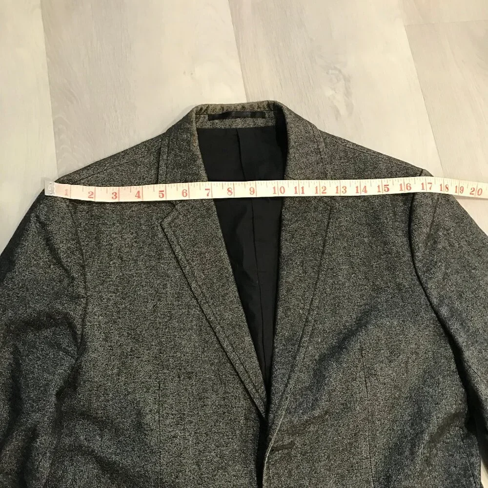 COS DENIM BLAZER JACKET GRAY TWO BUTTON LONG SLEEVE MENS EU46